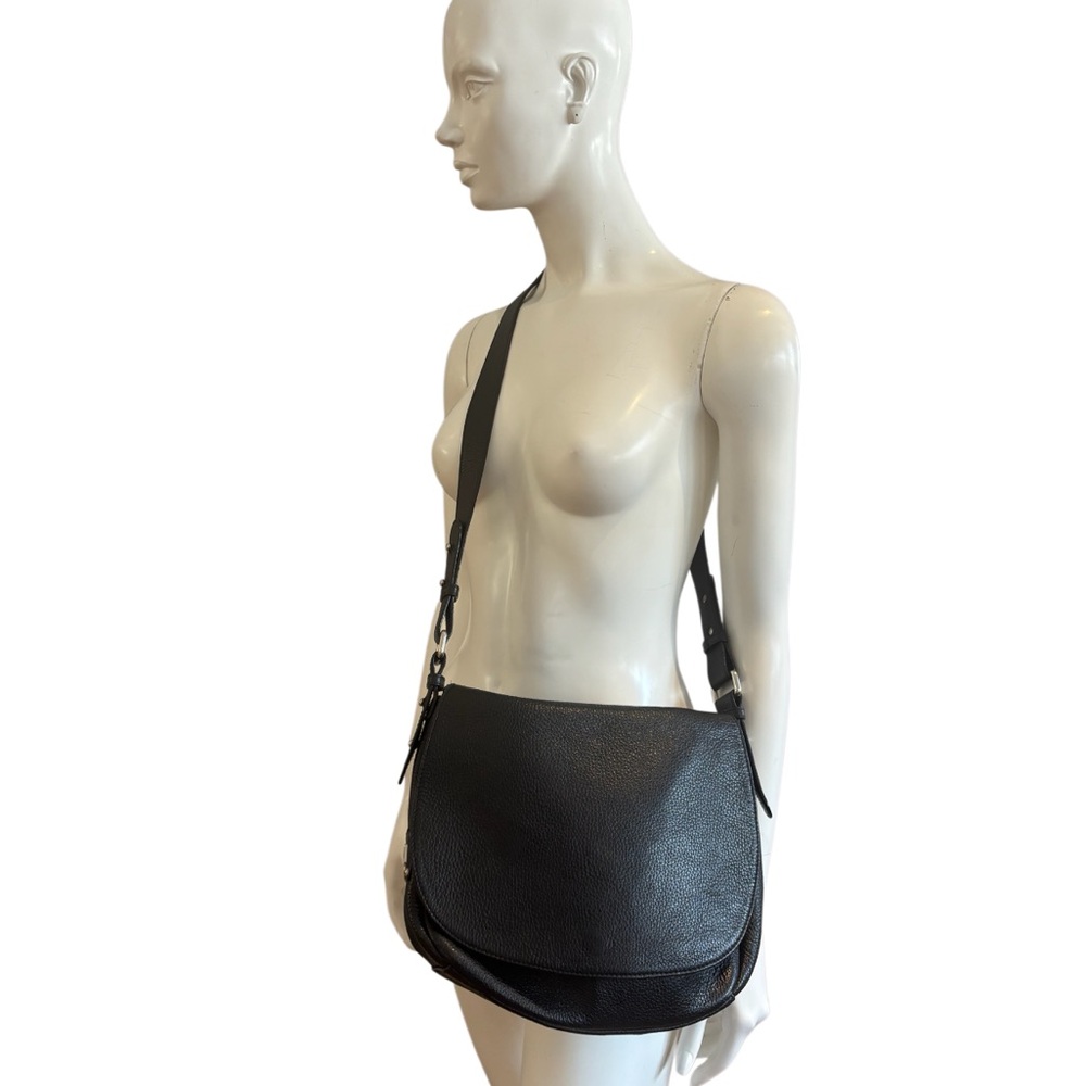 Russell and Bromley Black Pebbled Leather Crossbody Purse